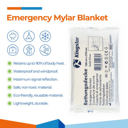 Thermal Reflective Emergency Blanket (4-Pack)